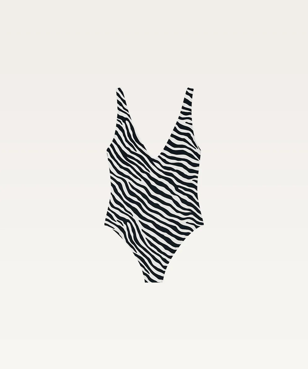 Deep V Wide Strap Swimsuit