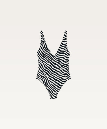 Deep V Wide Strap Swimsuit