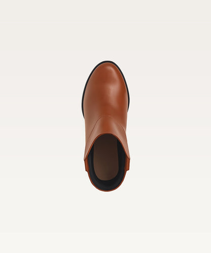 Mid-Heel Leather Ankle Boots