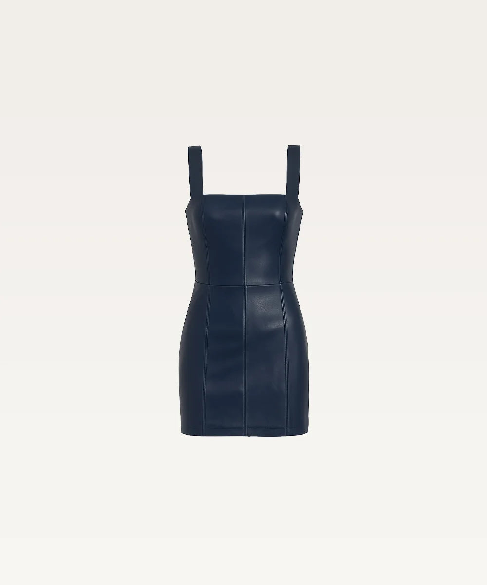 Women's Sleeveless Leather Dress