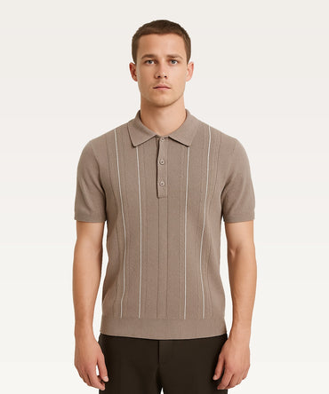 Men Solid Polo Neck T-Shirt