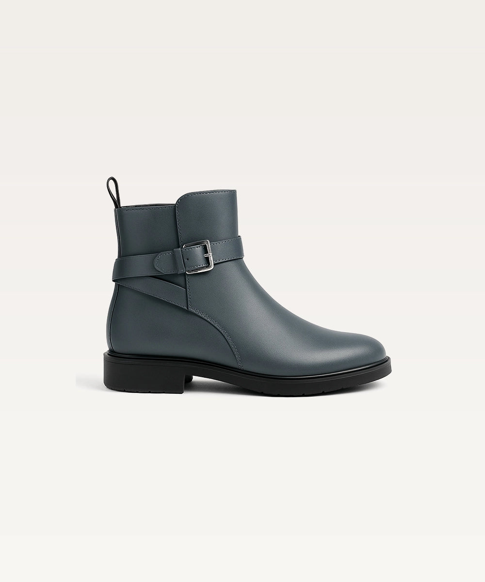 Men's Buckled Leather Boots