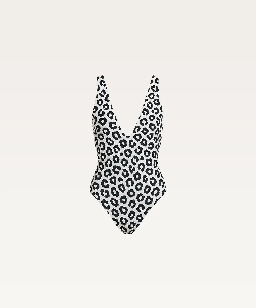 Deep V Wide Strap Swimsuit