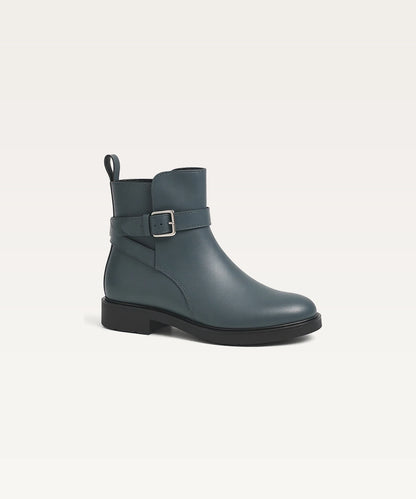 Men's Buckled Leather Boots
