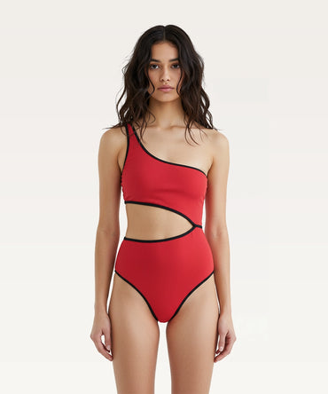 One Shoulder Cut-Out Swimsuit