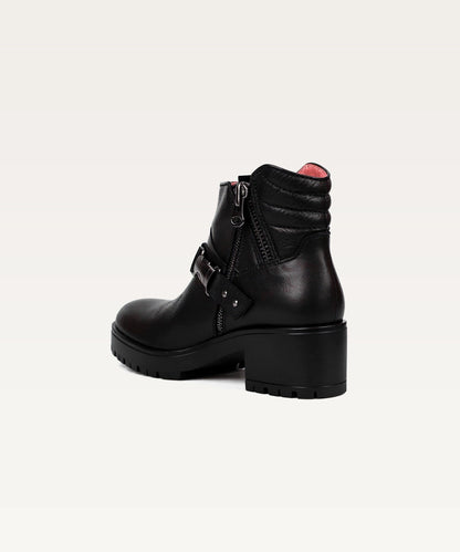 Quilted Buckle Ankle Boots