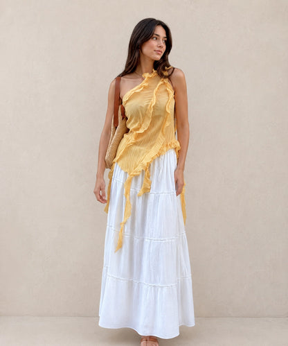 Ruffle Halter Maxi Dress