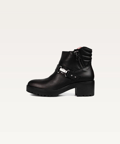 Quilted Buckle Ankle Boots