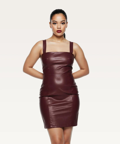 Women's Sleeveless Leather Dress