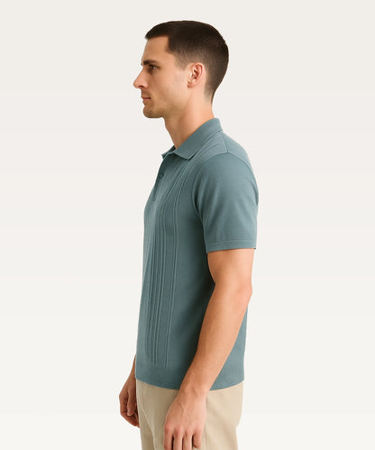 Men Solid Polo Neck T-Shirt