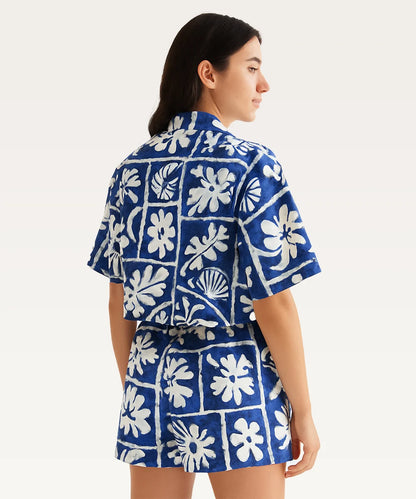 Women Tropical Print Shirt