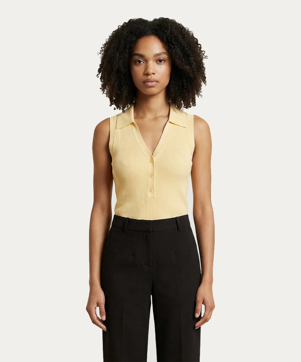 Sleeveless Ribbed Knit Top