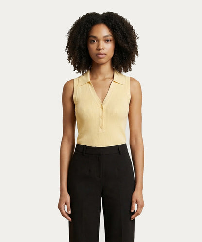 Sleeveless Ribbed Knit Top