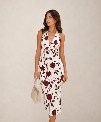 Floral Halter Midi Dress
