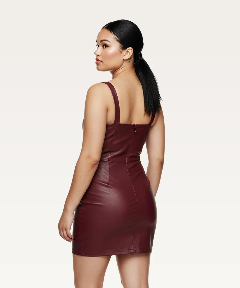Women's Sleeveless Leather Dress