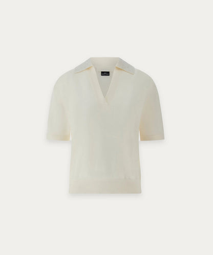 Women V Neck Polo Top