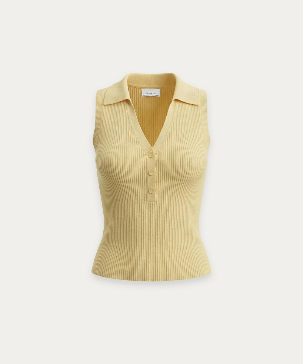 Sleeveless Ribbed Knit Top