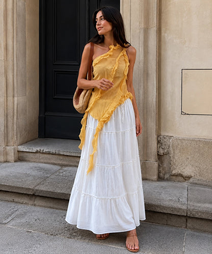 Ruffle Halter Maxi Dress