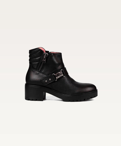 Quilted Buckle Ankle Boots
