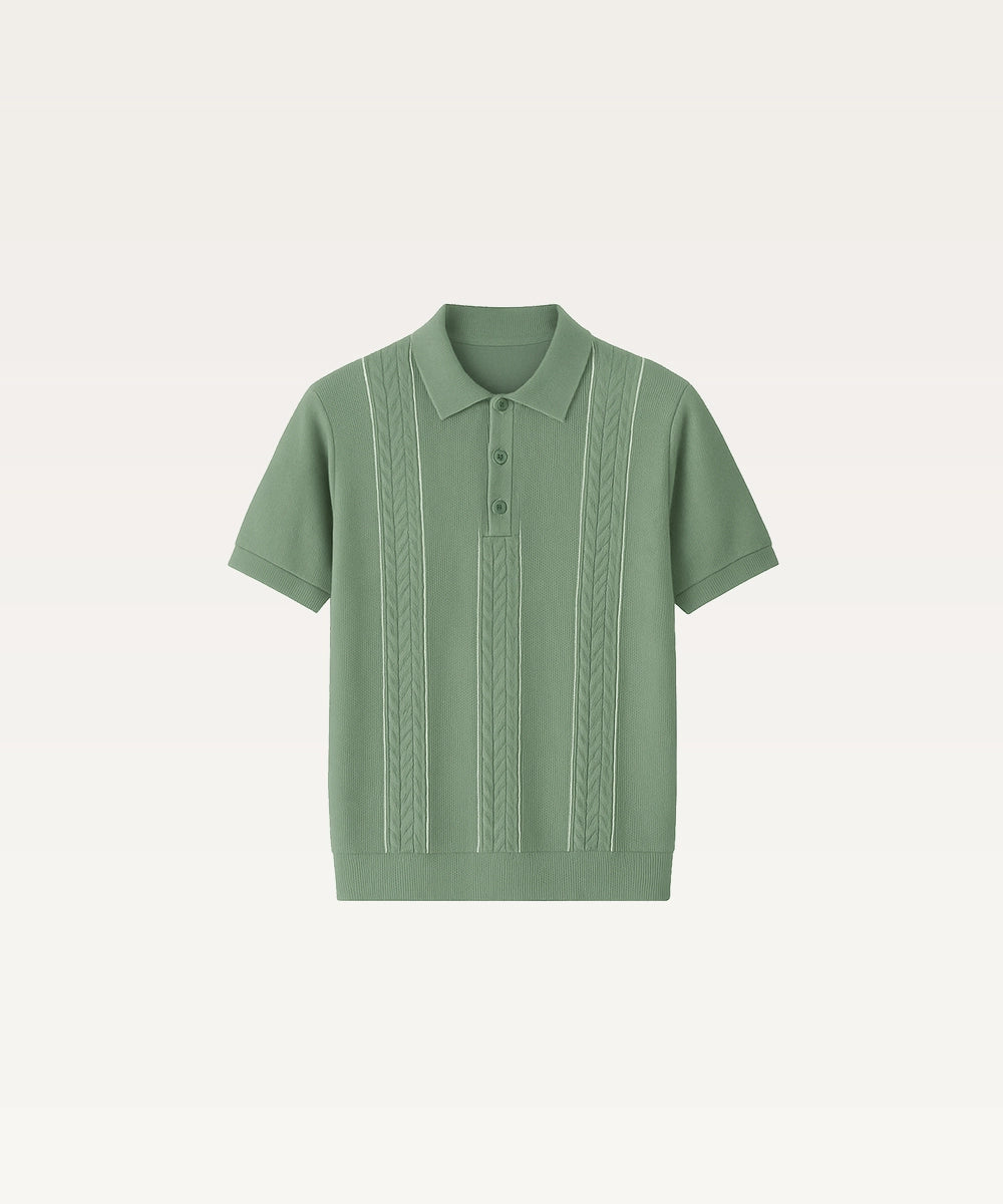 Men Solid Polo Neck T-Shirt