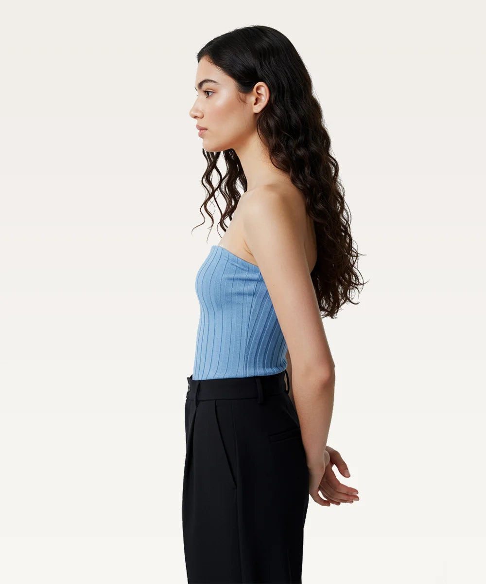 Trendy Strapless Tank Crop