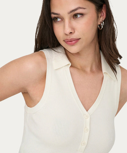Sleeveless Ribbed Knit Top
