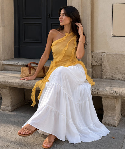 Ruffle Halter Maxi Dress