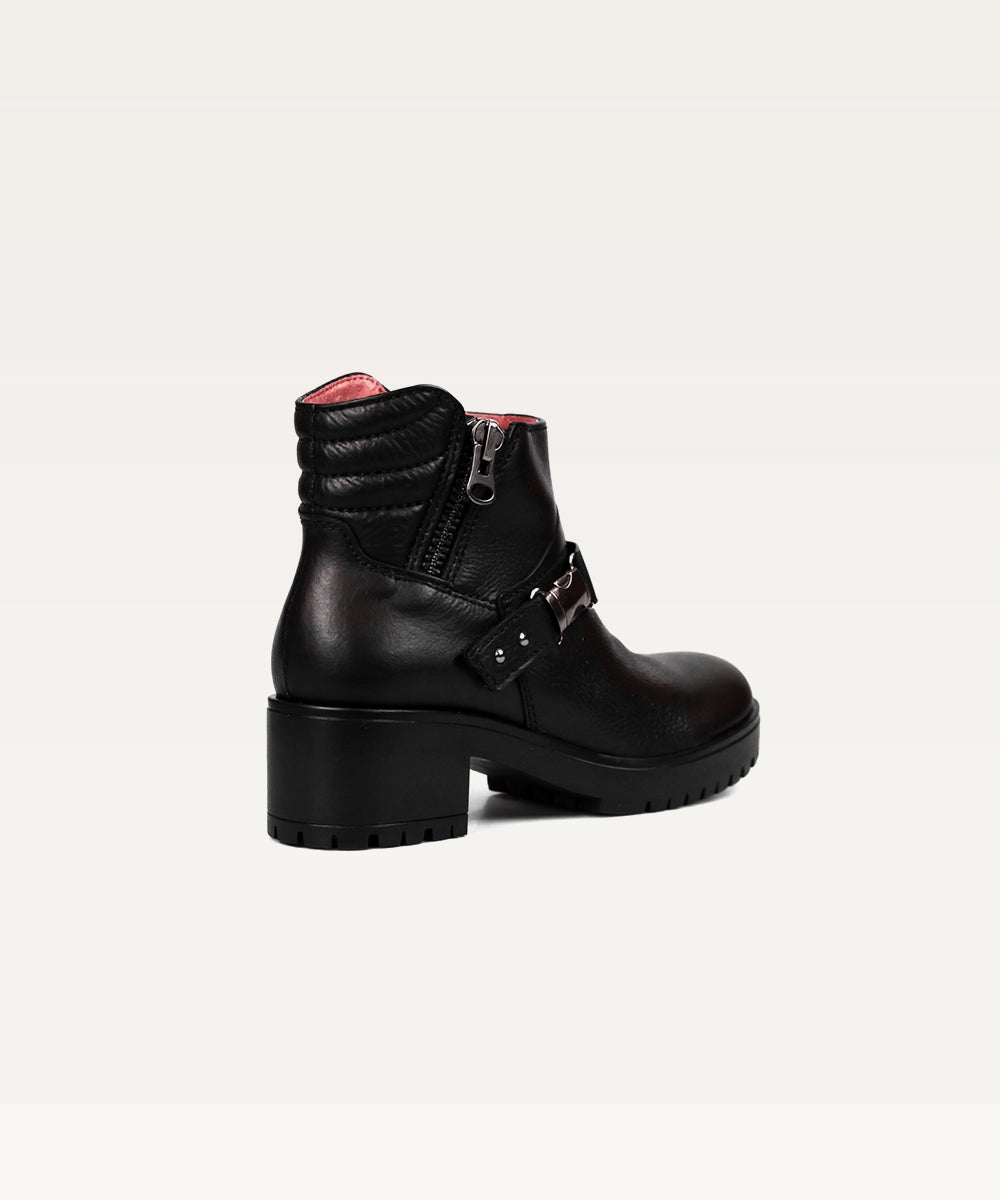 Quilted Buckle Ankle Boots