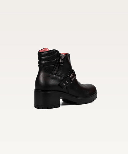 Quilted Buckle Ankle Boots