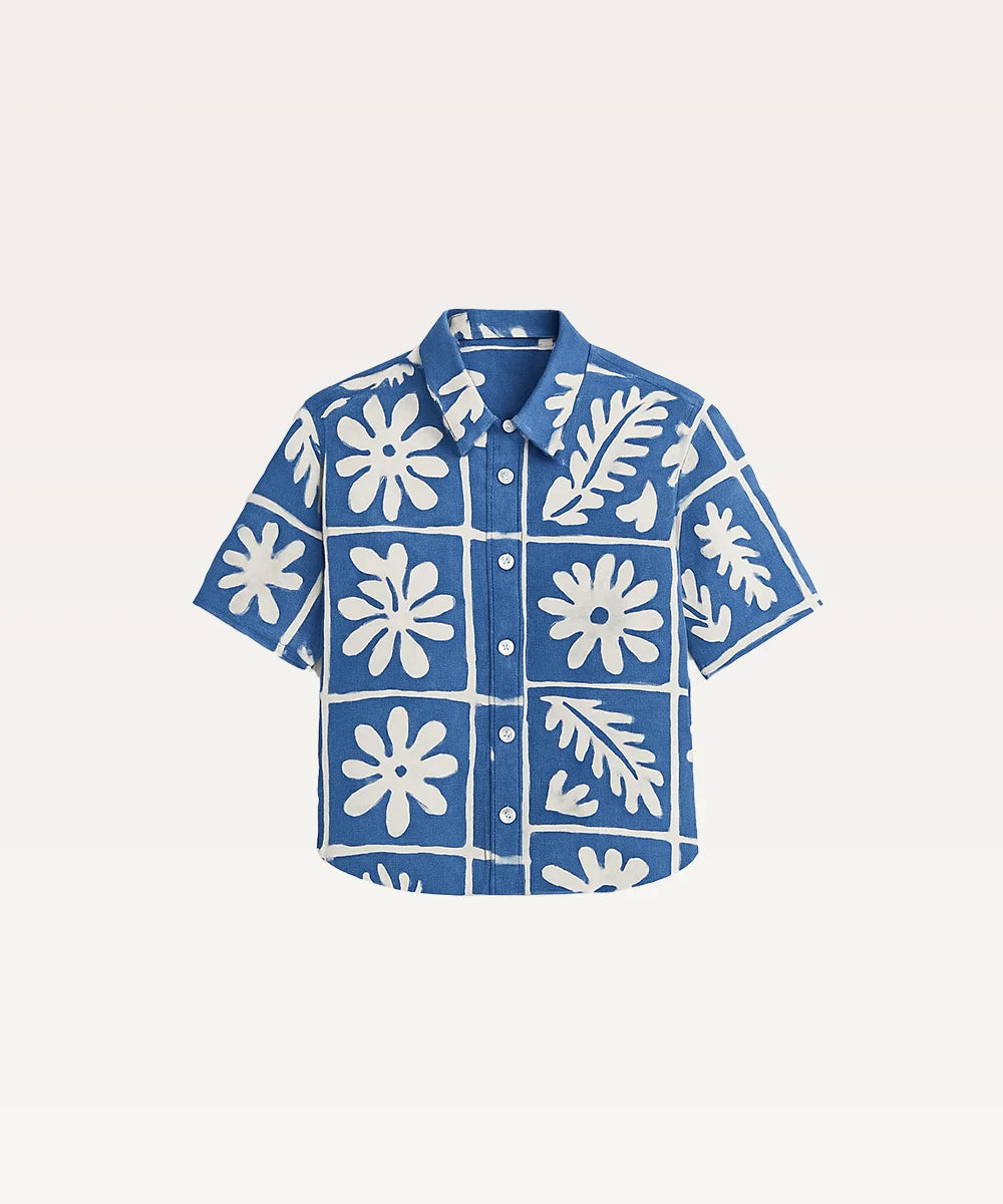 Women Tropical Print Shirt