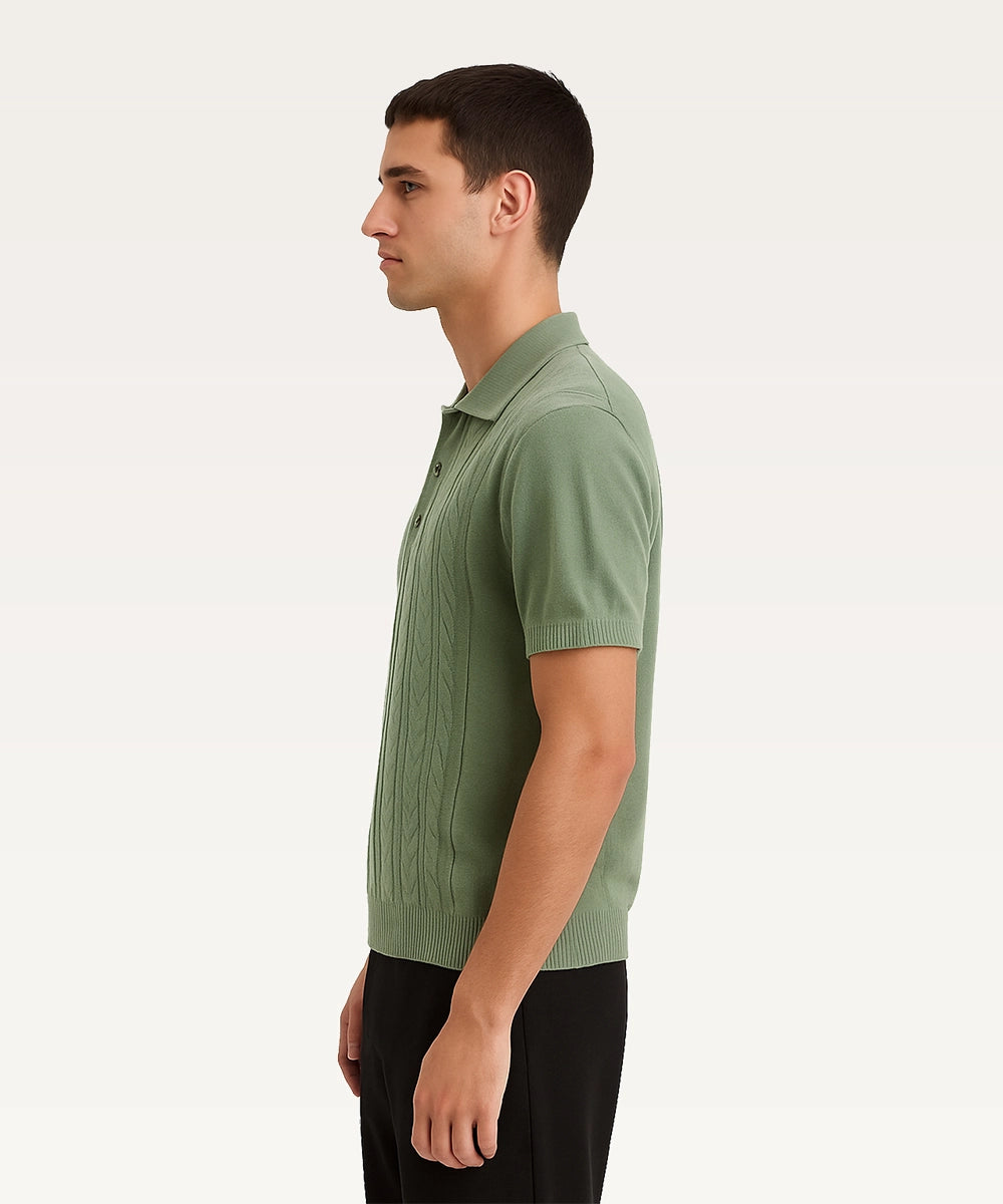 Men Solid Polo Neck T-Shirt