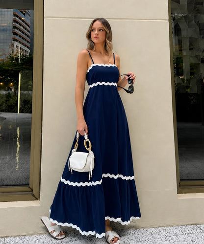 Elegant Scallop Trim Dress