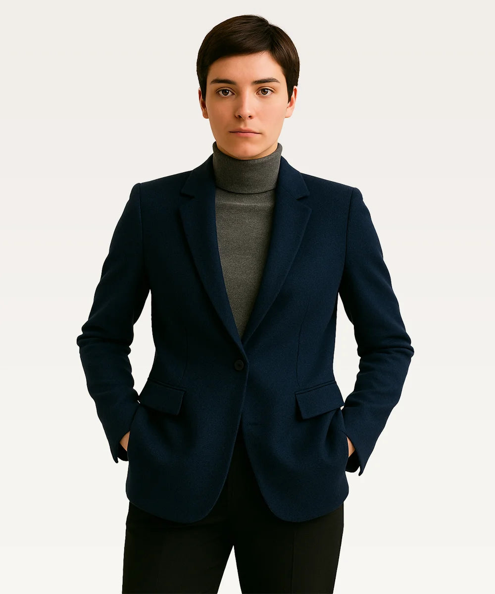 Women Black Solid Overcoat