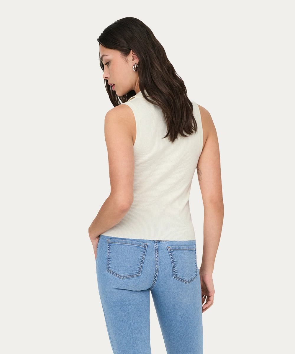 Sleeveless Ribbed Knit Top