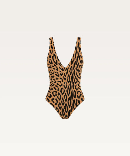Deep V Wide Strap Swimsuit