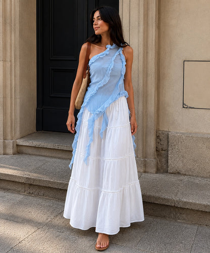 Ruffle Halter Maxi Dress