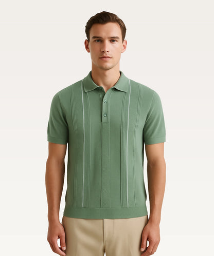 Men Solid Polo Neck T-Shirt