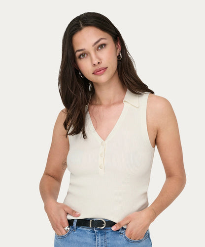 Sleeveless Ribbed Knit Top