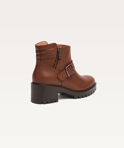 Quilted Buckle Ankle Boots