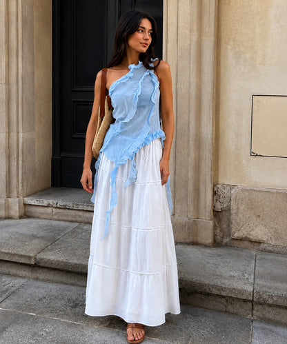 Ruffle Halter Maxi Dress