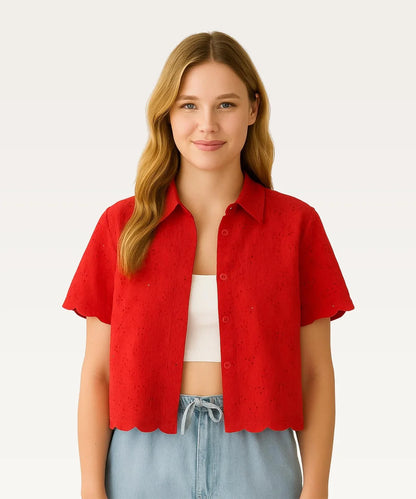 Women Embroidered Casual Shirt