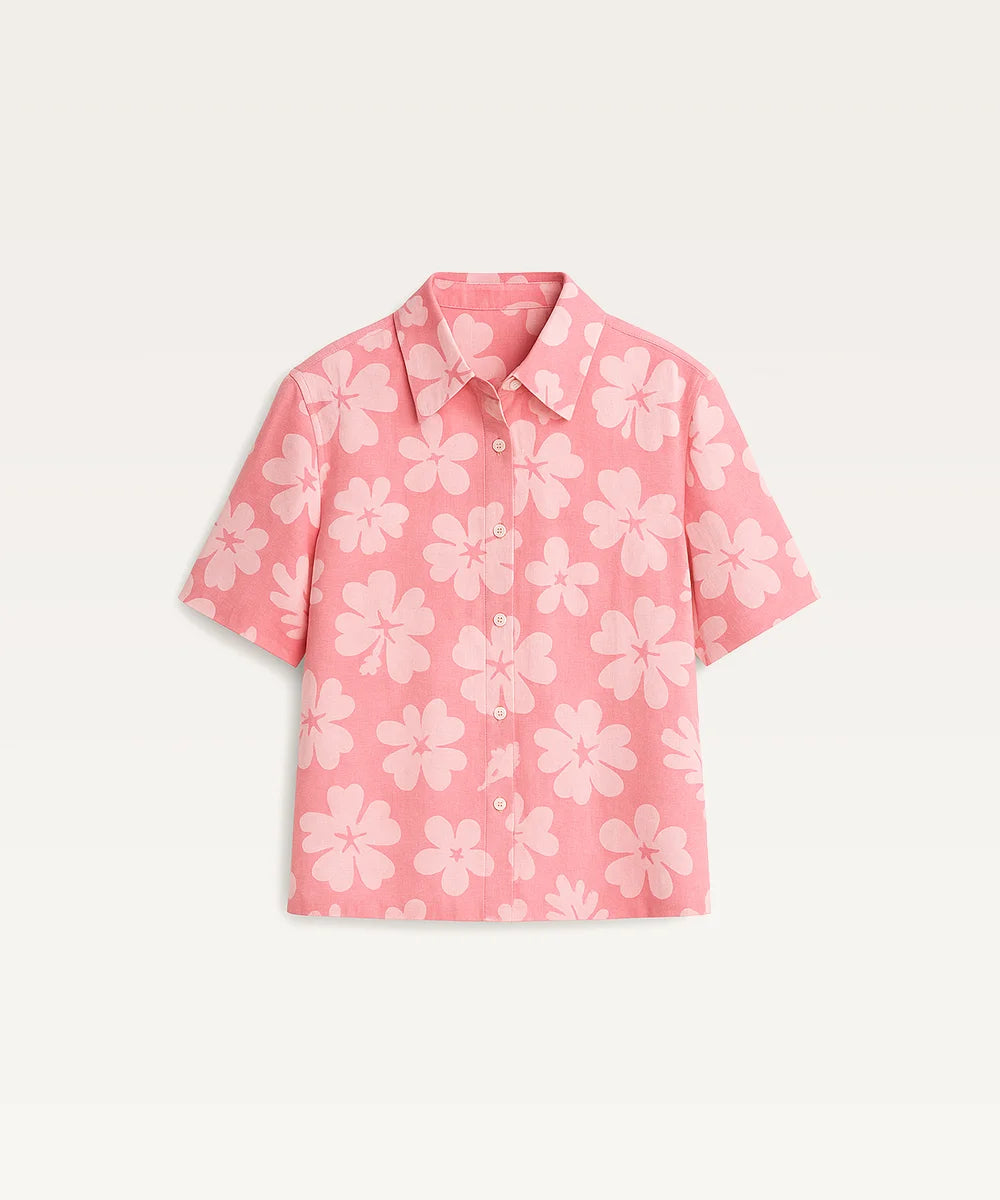 Women Tropical Print Shirt