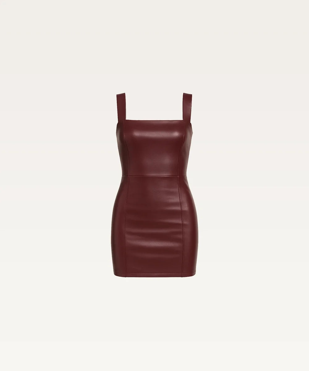 Women's Sleeveless Leather Dress