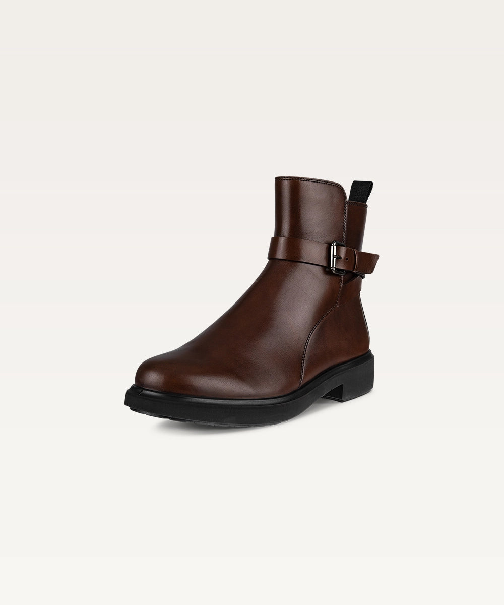 Men's Buckled Leather Boots