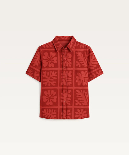 Women Tropical Print Shirt