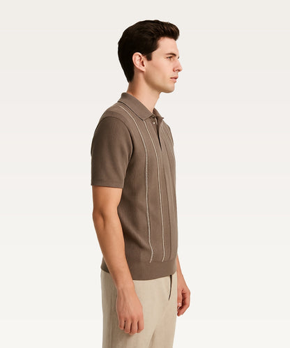 Men Solid Polo Neck T-Shirt