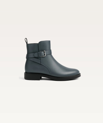 Men's Buckled Leather Boots